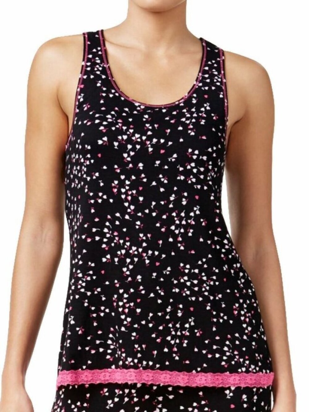 Jenni By Jennifer Moore Womens Printed Racerback Pajama Tank Top Only,1-Piece